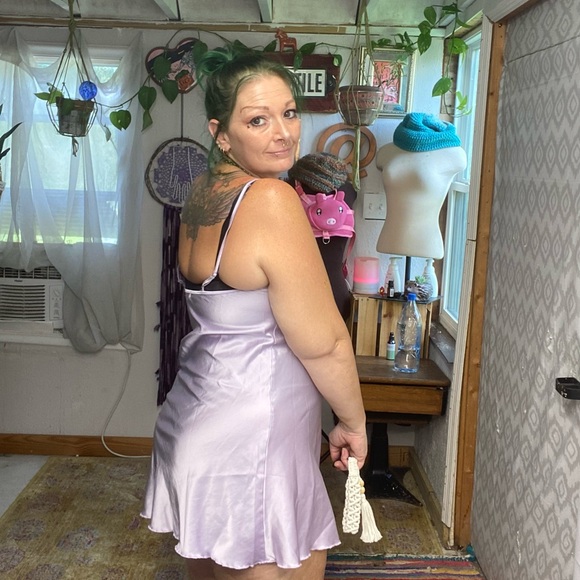 Ekouaer Pastel Purple Lightweight Night Gown Lingerie Dress Size Medium - Picture 6 of 13